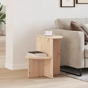 vidaXL Table d'appoint Naturel 50 x 40 x 50 cm Bois de pin massif pas cher