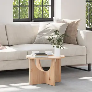 vidaXL Table basse Naturel 50 x 50 x 35 cm Bois de pin massif pas cher