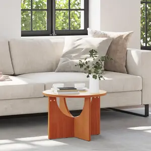 vidaXL Table basse Marron 50 x 50 x 35 cm Bois de pin massif pas cher