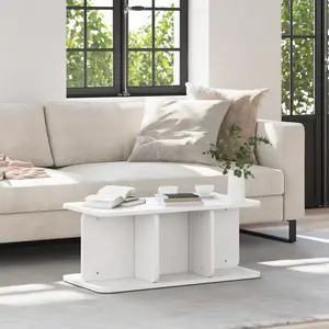 vidaXL Table basse Blanc 80 x 39.5 x 33.5 cm Bois de pin massif pas cher