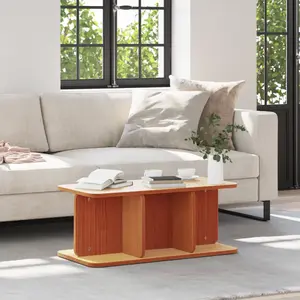 vidaXL Table basse Brun cire 80 x 39,5 x 33,5 cm Bois massif en pin pas cher