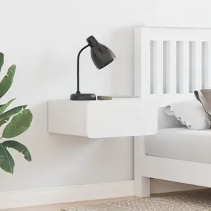 vidaXL Table de Nuit Murale avec tiroir 2 pcs Blanc 39 x 34 x 16,5 cm pas cher