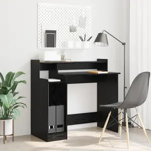 vidaXL Bureau Chêne noir 97 x 45 x 90 cm Bois d'ingénierie pas cher