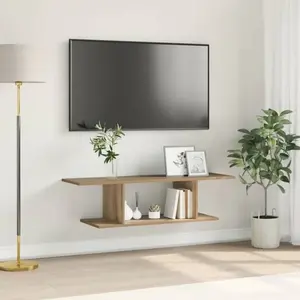 vidaXL Meuble TV Marron 103 x 30 x 26,5 cm Bois d'ingénierie pas cher