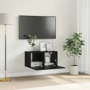 vidaXL Ensemble meuble TV Noir 60 x 30 x 30 cm Bois d'ingénierie pas cher