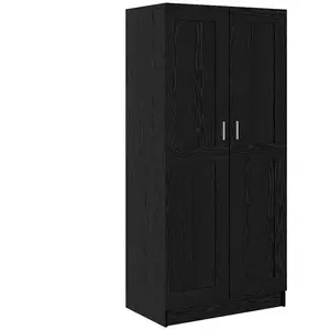 vidaXL Armoire Chêne Noir 82.5 x 51.5 x 180 cm Bois d'ingénierie pas cher
