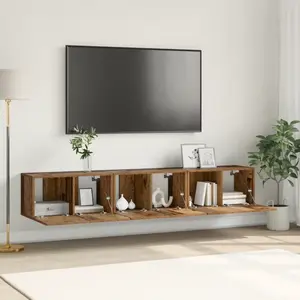 vidaXL Ensemble de Cabinet TV Bois Ancien Bois Standard Rangement pas cher