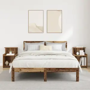vidaXL Cabinet de chevet 2 pcs Bois ancien 40 x 35 x 60 cm pas cher