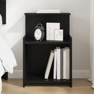 vidaXL Vidaxl Cabinet De Lit Chêne Noir 40x35x60 Cm Bois D'ingénierie pas cher