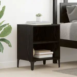 vidaXL Cabinet de chevet Chêne noir 40 x 30 x 50 cm Bois d'ingénierie pas cher