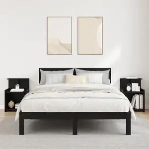 vidaXL Cabinet de chevet 2 pcs Chêne noir 40 x 35 x 60 cm pas cher
