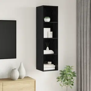 vidaXL Meuble TV Chêne noir 37 x 37 x 142.5 cm Bois d'ingénierie pas cher