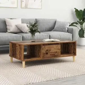 vidaXL Table basse Bois ancien 102 x 55 x 35 cm Bois d'ingénierie pas cher