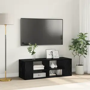 vidaXL Meuble TV Chêne noir 102 x 35 x 35 cm Bois d'ingénierie pas cher