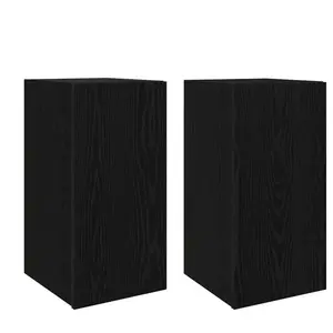 vidaXL Meuble TV mural 2 pcs Chêne noir 30,5 x 30 x 60 cm pas cher