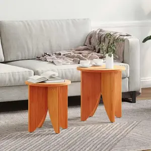 vidaXL Table basse 2 pcs Brun cire