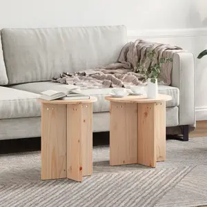vidaXL Table basse 2 pcs Naturel 41,5 x 41,5 x 41 cm pas cher