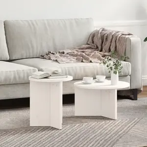 vidaXL Ensemble de tables basses 2 pcs Blanc 49 x 49 x 28 cm pas cher