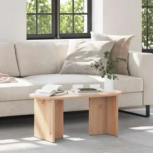 vidaXL Vidaxl Table Basse Naturel 80 X 39,5 X 35 Cm Bois De Pin Massif pas cher