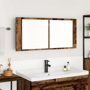 vidaXL Vidaxl Armoire Miroir Led Bois Ancien 100x12x45 Cm pas cher
