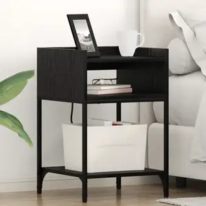 vidaXL Armoires de chevet 2 pcs Chêne noir 40 x 40 x 61 cm pas cher
