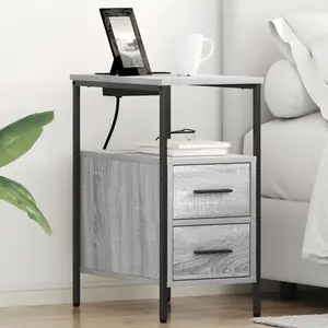 vidaXL Armoires de chevet 2 pcs Sonoma gris 30 x 48 x 61 cm pas cher