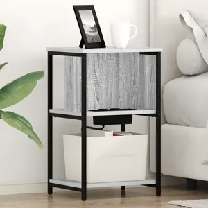 vidaXL Cabinet de chevet 2 pcs Sonoma gris 38 x 31 x 61 cm pas cher