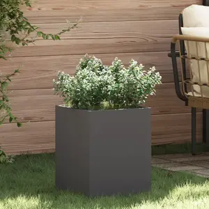 vidaXL Cache-pot de jardin Noir 32 x 32 x 40 cm Acier laminé à froid pas cher