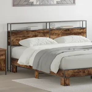 vidaXL Tête de lit de rangement Chêne fumé 180 cm Bois d'ingénierie pas cher
