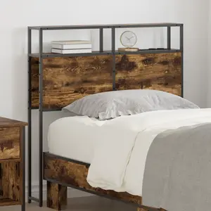 vidaXL Tête de lit de rangement Chêne fumé 100 cm Bois d'ingénierie pas cher