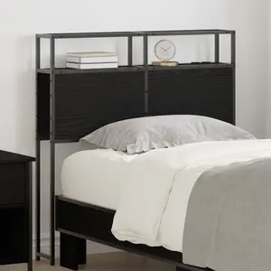 vidaXL Tête de lit de rangement Chêne Noir 100 cm Bois d'ingénierie pas cher