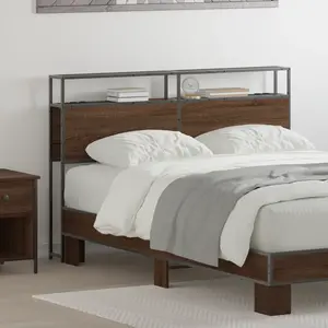 vidaXL Tête de lit de rangement Chêne marron 120 cm Bois d'ingénierie pas cher