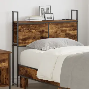 vidaXL Tête de lit de rangement Chêne fumé 80 cm Bois d'ingénierie pas cher