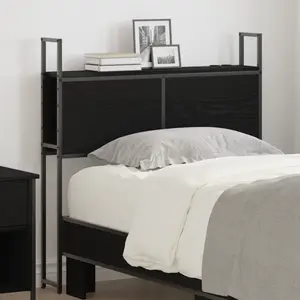 vidaXL Tête de lit de rangement Chêne noir 75 cm Bois d'ingénierie pas cher