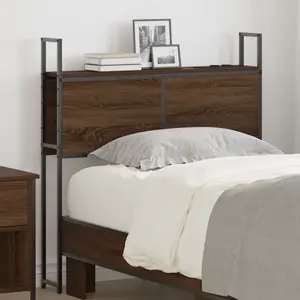 vidaXL Tête de lit de rangement Chêne marron 80 cm Bois d'ingénierie pas cher