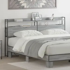 vidaXL Tête de lit de rangement Sonoma gris 200 cm Bois d'ingénierie pas cher