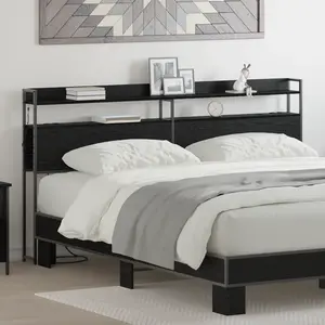 Comparateur de prix : vidaXL Tête de lit de rangement Chêne noir 180 cm Bois d'ingénierie