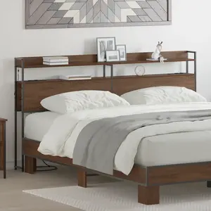 vidaXL Tête de lit de rangement Chêne marron 180 cm Bois d'ingénierie pas cher