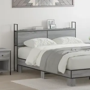 vidaXL Tête de lit de rangement Sonoma gris 160 cm Bois d'ingénierie pas cher