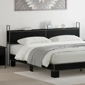 vidaXL Tête de lit de rangement Chêne noir 180 cm Bois d'ingénierie pas cher