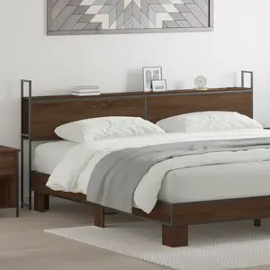 vidaXL Tête de lit de rangement Chêne marron 180 cm Bois d'ingénierie pas cher
