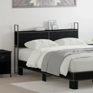 vidaXL Tête de lit de rangement Chêne noir 150 cm Bois d'ingénierie pas cher