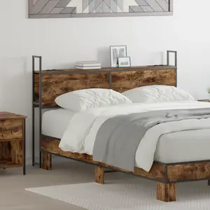 vidaXL Tête de lit de rangement Chêne fumé 150 cm Bois d'ingénierie pas cher
