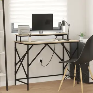 vidaXL Bureau Chêne sonoma 100 x 50 x 86.5 cm Bois d'ingénierie pas cher
