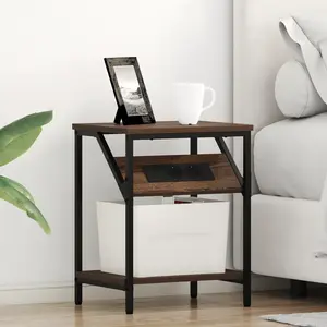 vidaXL Armoires de chevet 2 pcs Chêne marron 38 x 30 x 48 cm pas cher