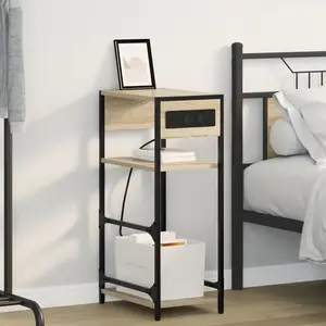 vidaXL Cabinet de chevet avec tiroir Chêne sonoma 40 x 27 x 76 cm pas cher