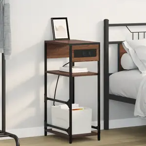 vidaXL Cabinet de chevet avec tiroir Chêne marron 40 x 27 x 76 cm pas cher