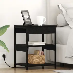 vidaXL Vidaxl Armoires De Chevet 2 Pcs Chêne Noir 41 X 31 X 51 Cm pas cher