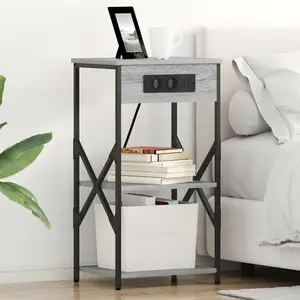 vidaXL Cabinet de chevet Sonoma gris 41 x 31 x 76 cm Bois d'ingénierie pas cher