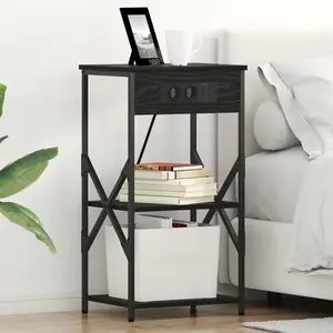 vidaXL Armoires de chevet 2 pcs Chêne noir 41 x 31 x 76 cm pas cher